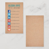 CARTE DE VISITE DES SYMBOLES DES ICONS DES RÉSEAUX (Devant / Derrière)