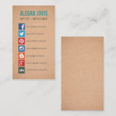 CARTE DE VISITE DES SYMBOLES DES ICONS DES RÉSEAUX (Devant / Derrière)