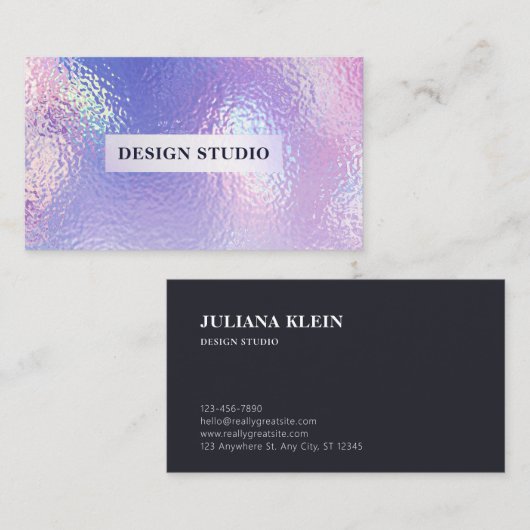 Carte de visite des textures holographiques (Devant / Derrière)