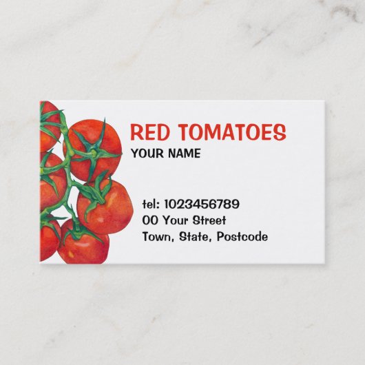 Carte de visite des tomates rouges (Devant)
