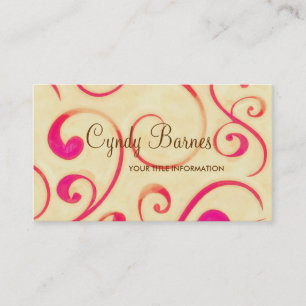 Carte de visite des tourbillons ivoire et rose