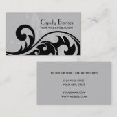 Carte de visite des tourbillons noirs et gris (Devant / Derrière)