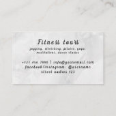 Carte de visite des visites de remise en forme (Dos)