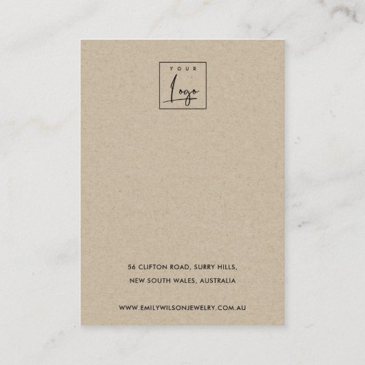 CARTE DE VISITE DÉSERT CACTUS PROTÉA FOLIAGE STUD EARRING AFFICHAG (Dos)