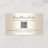 Carte De Visite Désert de confection aux fraises QR Code Gold Driv (Dos)