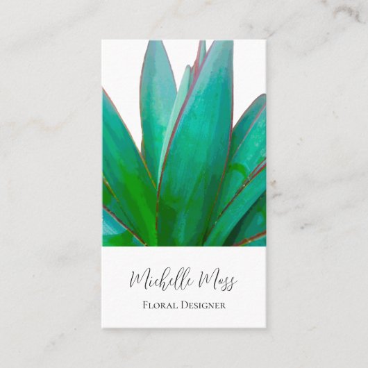 Carte De Visite Desert Garden Succulent Élégant Script (Devant)
