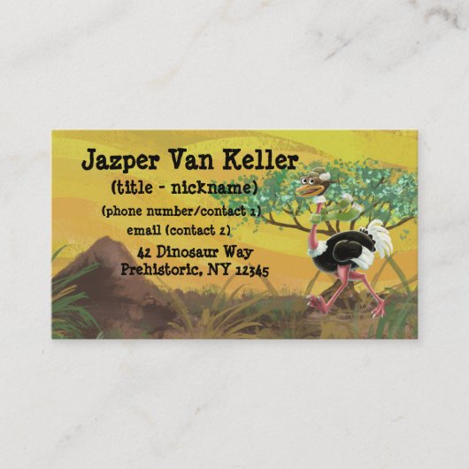 Carte De Visite Desert Ostrich Runner (Devant)