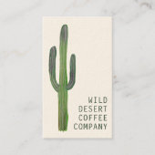 Carte De Visite Desert Saguaro Cactus Aquarelle Unique Rustique Ch (Devant)