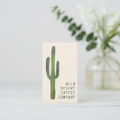 Carte De Visite Desert Saguaro Cactus Aquarelle Unique Rustique Ch (Debout devant)