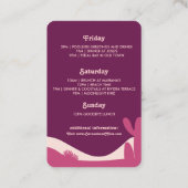 Carte De Visite Desert Sunset Bachelorette Itinéraire Insertion (Dos)