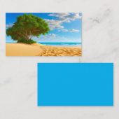 Carte De Visite Deserted Tropical Island Sandy Beach  (Devant / Derrière)