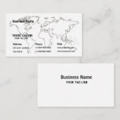 Carte de visite Desgin de carte du monde (Devant / Derrière)