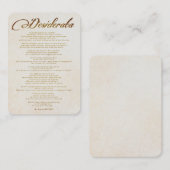 Carte De Visite Desiderata/Objets désirés dans l'art calligraphiqu (Devant / Derrière)