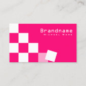 Carte De Visite Design À damiers rose et blanc (Devant)