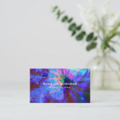 Carte De Visite Design abstrait bleu et violet (Debout devant)