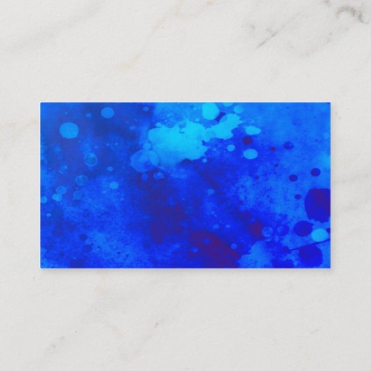 Carte De Visite Design abstrait de peinture bleu aquarelle (Dos)
