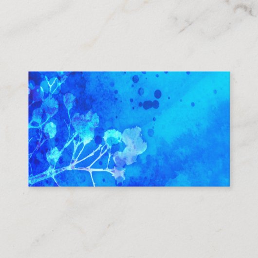 Carte De Visite Design abstrait de peinture bleu aquarelle (Devant)