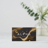 Carte De Visite Design abstrait d'or liquide moderne Arrière - pla (Debout devant)