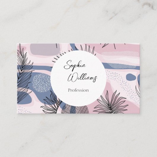 Carte De Visite Design abstrait élégant avec code QR (Devant)