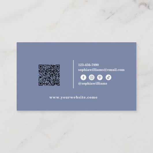 Carte De Visite Design abstrait élégant avec code QR (Dos)