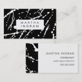Carte De Visite Design abstrait en noir et blanc gras (Devant / Derrière)