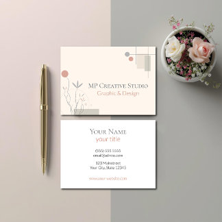 Carte De Visite Design Abstrait Pastel : Florales Modernes & Géomé