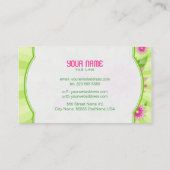 Carte De Visite Design Abstrait rose et vert (Dos)