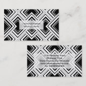 Carte De Visite Design Art Déco Noir Et Blanc (Devant / Derrière)