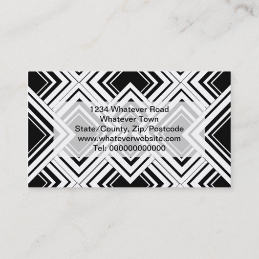 Carte De Visite Design Art Déco Noir Et Blanc (Dos)