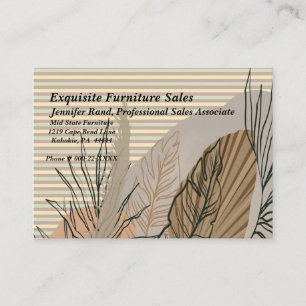 Carte De Visite Design automne avec bandes, Feuilles et Plante