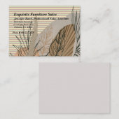 Carte De Visite Design automne avec bandes, Feuilles et Plante (Devant / Derrière)