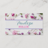 carte de visite design avec boutons de fleurs (Devant)