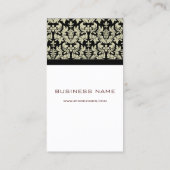 Carte De Visite Design baroque noir blanc ~ arrière - plan noir (Dos)