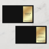 Carte De Visite Design Black Gold Moderne Professionnel Chic Simpl (Devant / Derrière)