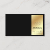 Carte De Visite Design Black Gold Moderne Professionnel Chic Simpl (Dos)
