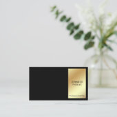 Carte De Visite Design Black Gold Moderne Professionnel Chic Simpl (Debout devant)