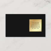 Carte De Visite Design Black Gold Moderne Professionnel Chic Simpl (Dos)