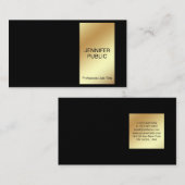 Carte De Visite Design Black Gold Moderne Professionnel Chic Simpl (Devant / Derrière)
