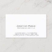 Carte De Visite Design blanc élégant Design moderne Plat créatif (Dos)