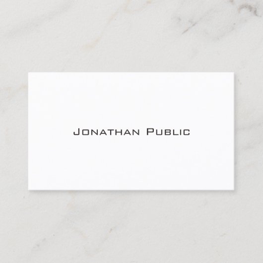 Carte De Visite Design blanc élégant Design moderne Plat créatif (Devant)