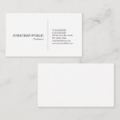 Carte De Visite Design blanc élégant et créatif Design moderne et (Devant / Derrière)