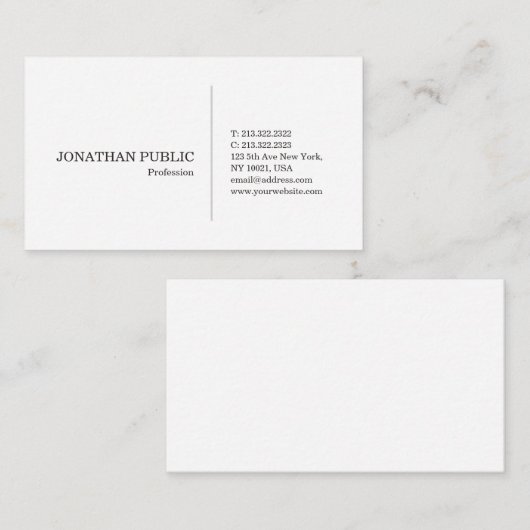 Carte De Visite Design blanc élégant et créatif Design moderne et (Devant / Derrière)