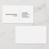 Carte De Visite Design blanc élégant moderne professionnel (Devant / Derrière)