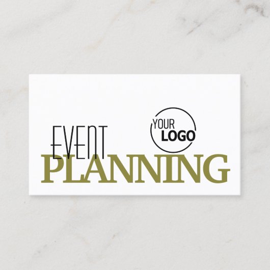 Carte De Visite Design blanc et vert olive moderne avec logo (Devant)