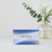 carte de visite design bleu (Debout devant)