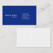 Carte De Visite Design bleu élégant et moderne (Devant / Derrière)