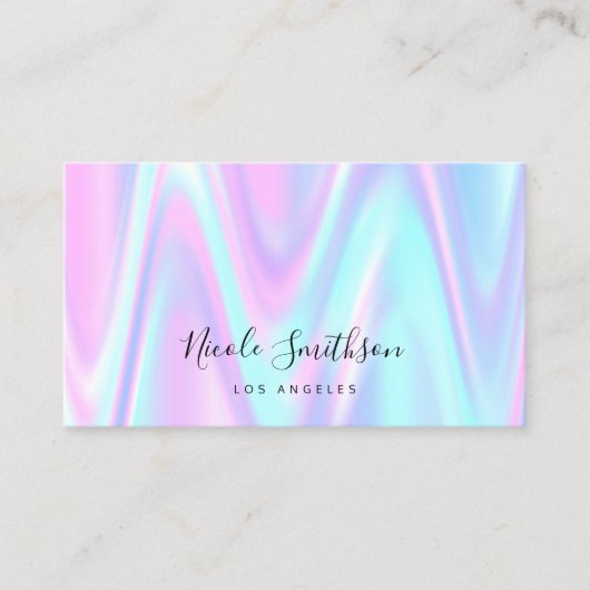 carte de visite design bleu pastel (Devant)