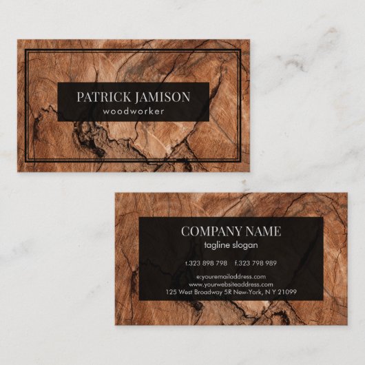 Carte De Visite Design Brown Abstrait (Devant / Derrière)