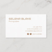 Carte De Visite Design Brown et blanc chic (Dos)