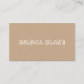 Carte De Visite Design Brown et blanc chic (Devant)